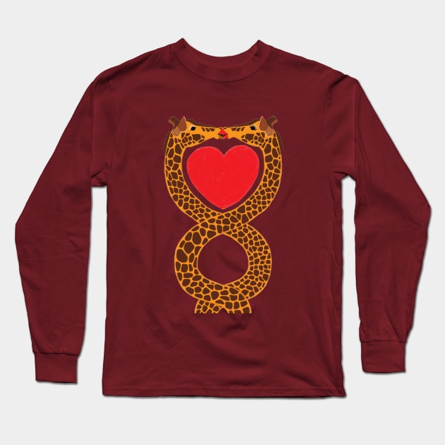 Giraffe love Long Sleeve T-Shirt by Réka Sajó